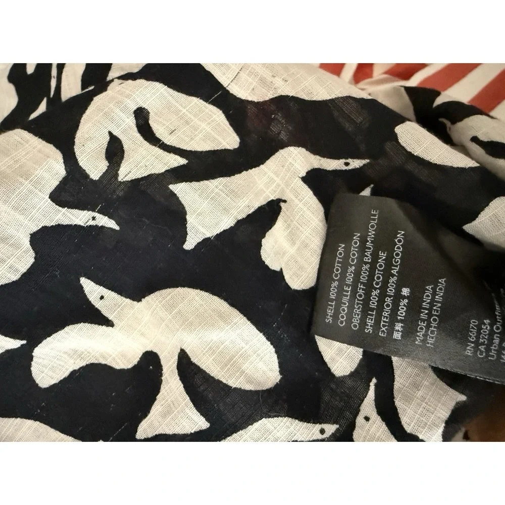 Danielle Knoll x Anthropologie Cotton Bird Print Puff Sleeve Blouse Size XS - Picture 4 of 8